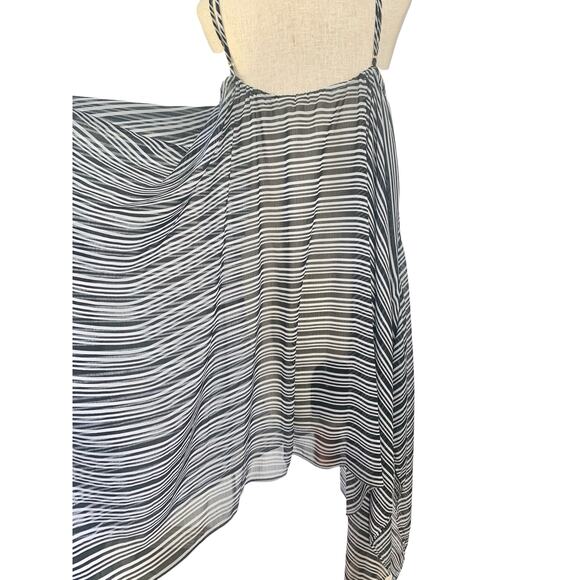 Handkerchief Style Women Dress Striped Sleeveless Swimsuit Bathing Suit Cover Up - Picture 6 of 11